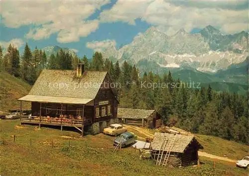 AK / Ansichtskarte  Reiteralm Pichl Ennstal AT Berghuette mit Dachsteinsuedwaenden Dachsteingebirge