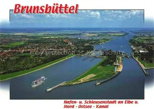 AK / Ansichtskarte  Brunsbuettel Panorama Hafen- und Schleusenstadt an Elbe und Nord-Ostsee-Kanal