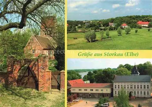 AK / Ansichtskarte  Storkau Elbe  Dorfkirche Ortsansicht Gutshaus OT Billberge