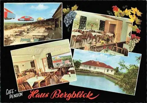 AK / Ansichtskarte  Klingenberg  Main Bayern Café Pension Haus Bergblick Gastraum Terrasse Swimming Pool