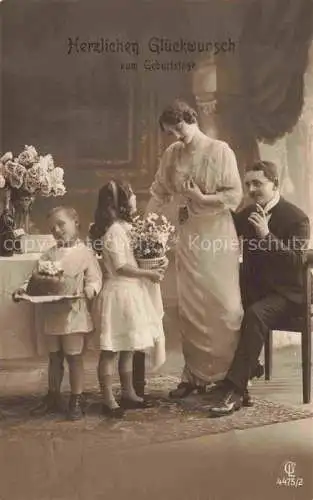 AK / Ansichtskarte  Foto GLCo Nr. 4475/2 Glueckwunsch Geburtstag Kinder Frau Mann