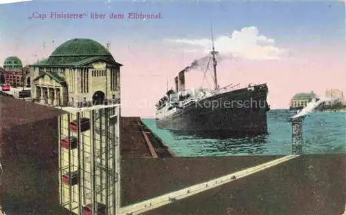 AK / Ansichtskarte  Dampfer Oceanliner Cap Finisterre Elbtunnel Hamburg Steinwaerder