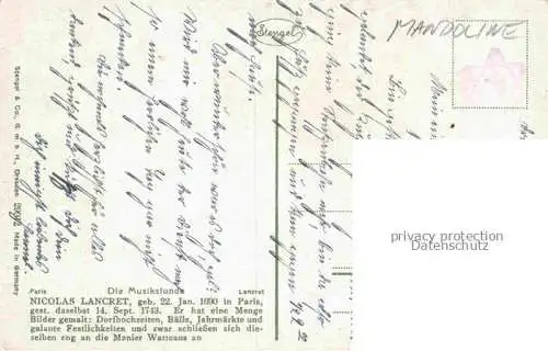 AK / Ansichtskarte  Verlag Stengel Nr. 29912 Mandoline Die Musikstunde Nicolas Lancret