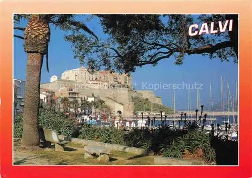 AK / Ansichtskarte  Calvi 2B Haute-Corse Uferpromenade am Hafen Blick zur Citadelle