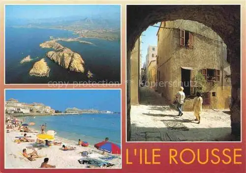 AK / Ansichtskarte  Ile Rousse Ajaccio 2A Corse-du-Sud Luftaufnahme Strand Gasse