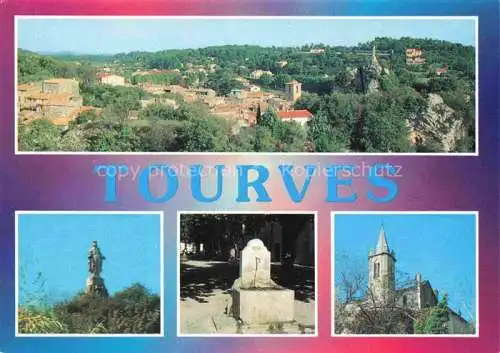 AK / Ansichtskarte  Tourves Panorama petit village provencal Eglise Monument Fontaine