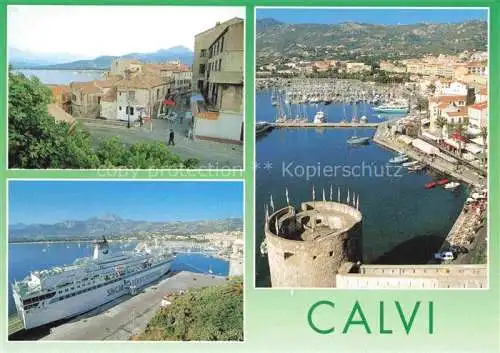 AK / Ansichtskarte  Calvi 2B Haute-Corse Strassenpartie Faehre Hafen