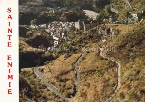 AK / Ansichtskarte  Sainte-Enimie 48 Lozere En parcourant les gorges du tarn vue aérienne