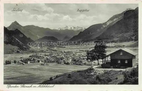 AK / Ansichtskarte  Pfronten Bayern Steinach mit Milchhaeusl Saeuling und Zugspitze