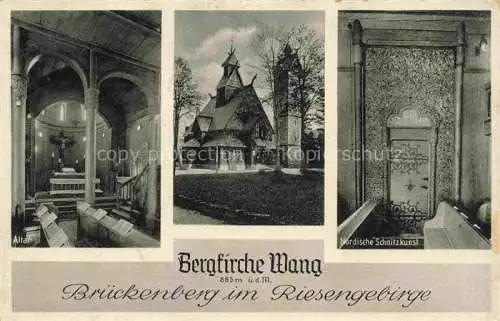 AK / Ansichtskarte  Wang  Kirche Wang Brueckenberg Karpacz Gorny PL Bergkirche Wang Altar Nordische Schnitzkunst