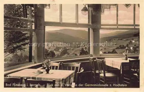 AK / Ansichtskarte  Bad Flinsberg Swieradow Zdroj PL Blick aus der Veranda der Germaniabaude zum Hochstein Isergebirge