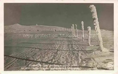 AK / Ansichtskarte  Schneegrube Schneegruben Sniezne Kotly PL Weg ueber Veilchensteine zu Schneegruben Winterlandschaft