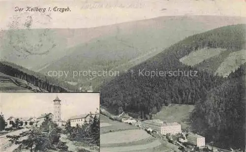 AK / Ansichtskarte  Keilberg Erzgebirge Klinovec v Rudhori 1244m CZ Panorama Elbeckental Tabakfabrik