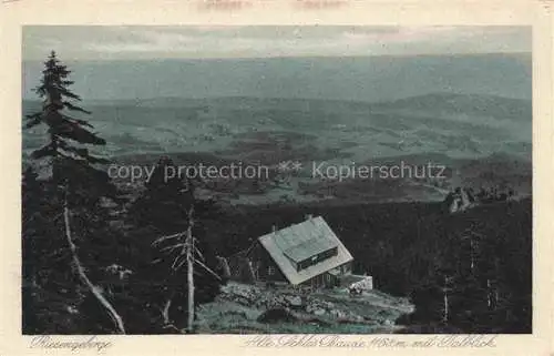 AK / Ansichtskarte  Alte-Schlesische-Baude Riesengebirge PL Bergbaude mit Blick ins Tal Kupfertiefdruck