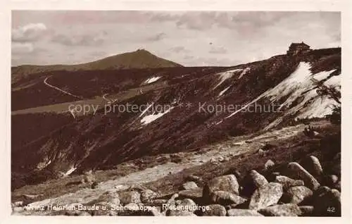 AK / Ansichtskarte  Prinz-Heinrich-Baude Riesengebirge PL und Schneekoppe Bergbauden im Riesengebirge