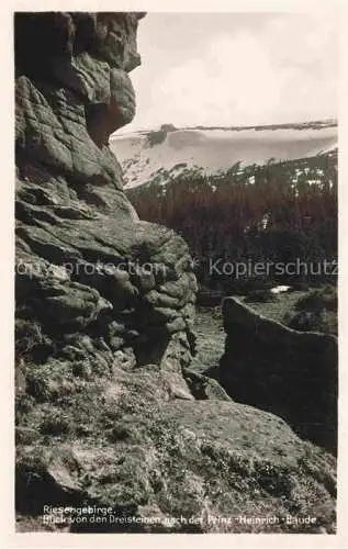 AK / Ansichtskarte  Krummhuebel Karpacz Riesengebirge PL Blick von den Dreisteinen nach der Prinz-Heinrich-Baude