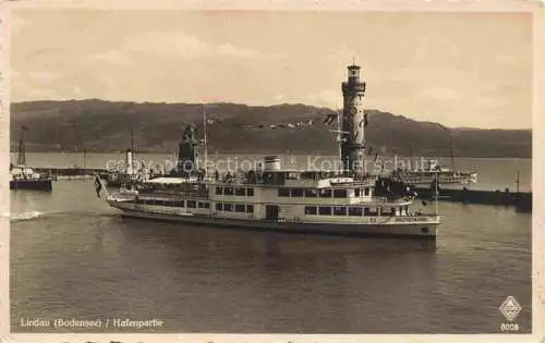 AK / Ansichtskarte  Dampfer Binnenschifffahrt Lindau Bodensee Hafen