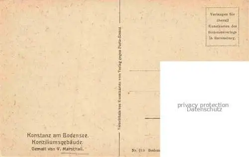 AK / Ansichtskarte  Marschall Vinzenz Kuenstlerkarte Konstanz Bodensee Konzilumsgebaeude 