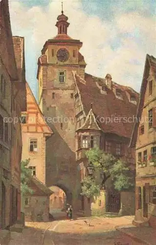 AK / Ansichtskarte  FRANK Jos Kuenstlerkarte Rothenburg o.T. Weisser Turm