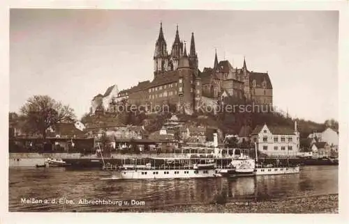 AK / Ansichtskarte  Dampfer Seitenrad Meissen a.d. Elbe Albrechtsburgh u. Dom 