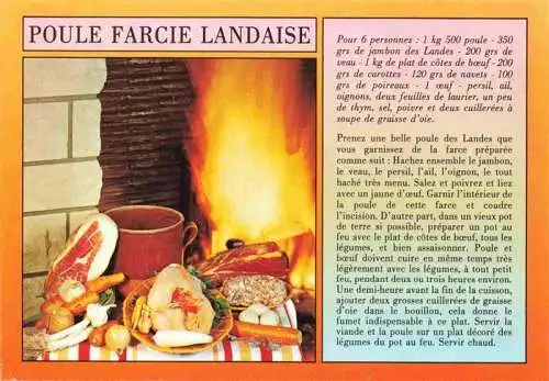 AK / Ansichtskarte  Rezept Recette-- Poule Farcie Landaise