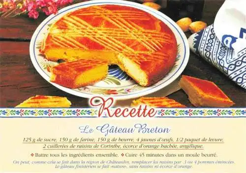 AK / Ansichtskarte  Rezept Recette-- le Gateau Breton