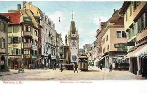 AK / Ansichtskarte  Strassenbahn Tramway-- Freiburg i. B. Kaiserstrasse Martintor