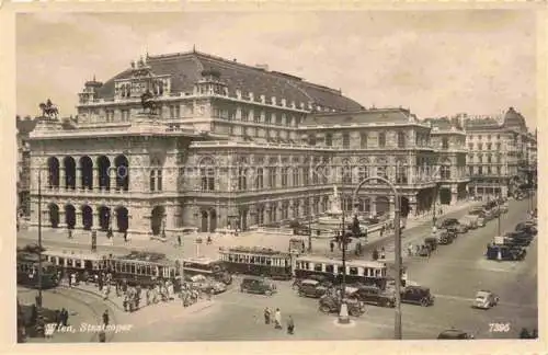 AK / Ansichtskarte  Strassenbahn Tramway-- Wien Staatsoper