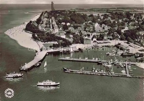 AK / Ansichtskarte  LABOE Ostseebad Fliegeraufnahme mit Marine Ehrenmal und Hafen