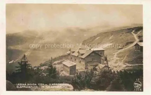 AK / Ansichtskarte  Elbfallbaude Labska Bouda 1284m Riesengebirge CZ Panorama Bergbaude