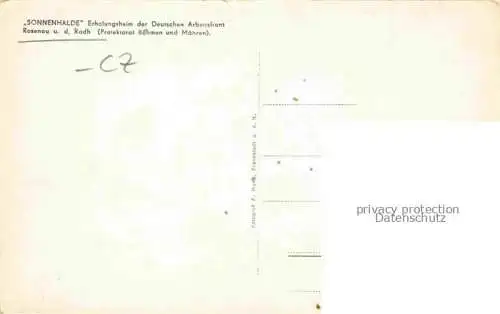 AK / Ansichtskarte  Rosenau Radhost Roznov pod Radhostem CZ Sonnenhalde Erholungsheim der Deutschen Arbeitsfront