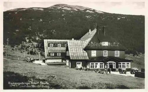 AK / Ansichtskarte  Spindlermuehle Spindleruv Mlyn CZ Adolf-Baude mit der Sturmhaube im Riesengebirge