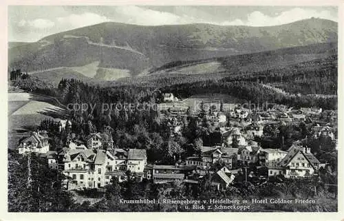 AK / Ansichtskarte  Krummhuebel Karpacz Riesengebirge PL Panorama Blick vom Heidelberg Hotel Goldner Frieden Blick zur Schneekoppe