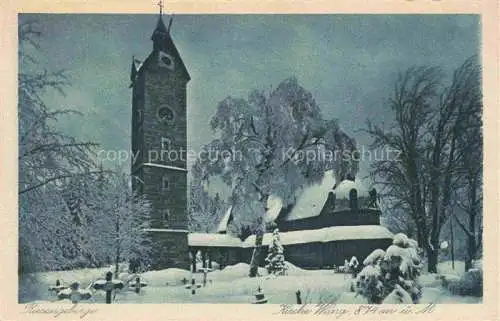 AK / Ansichtskarte  Wang  Kirche Wang Brueckenberg Karpacz Gorny PL Kirche Wang Winter im Riesengebirge Kupfertiefdruck