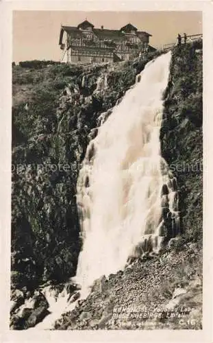 AK / Ansichtskarte  Spindleruv Mlyn Spindelmuehle Riesengebirge CZ Elbefall Wasserfall Bergbaude