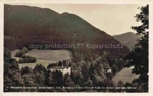 AK / Ansichtskarte  Goerbersdorf  Sokolowsko Schlesien PL Dr. Roemplers Sanatorium Kurhaus Haus Elsa am Fusse des Hohen Gebirges