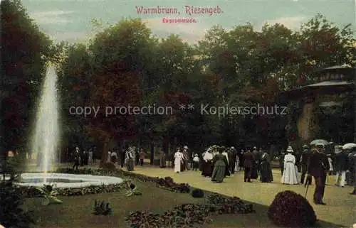 AK / Ansichtskarte  Warmbrunn Bad Cieplice Slaskie-Zdroj PL Kurpromenade Springbrunnen