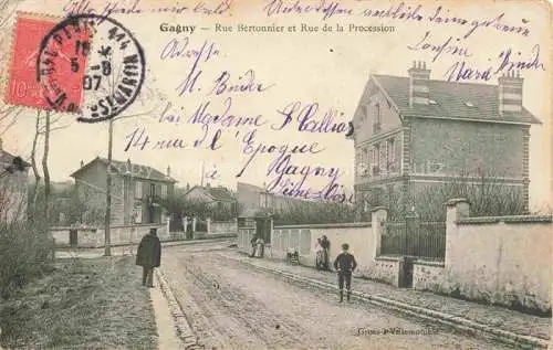 AK / Ansichtskarte  Gagny Raincy 93 Seine-Saint-Denis Rue Bertonnier et Rue de la Procession