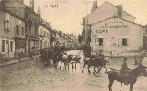 AK / Ansichtskarte  Vouziers 08 Ardennes Soldaten Tross Cafe Danton Lefevre