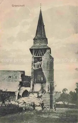 AK / Ansichtskarte  Grandcourt Peronne 80 Somme Zerstoerte Kirche in WK1