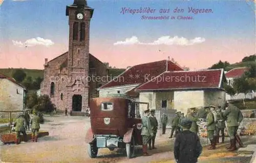 AK / Ansichtskarte  Chatas Saint-Die 88 Vosges Strassenbild mit Soldaten und Kirche