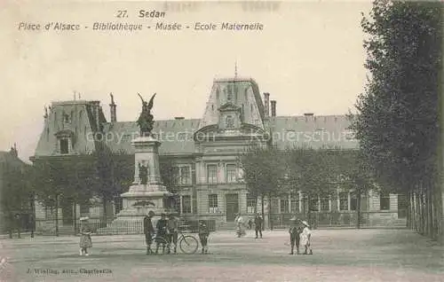 AK / Ansichtskarte  Sedan 08 Ardennes Place d'Alsace Bibliotheque Musee Ecole Maternelle