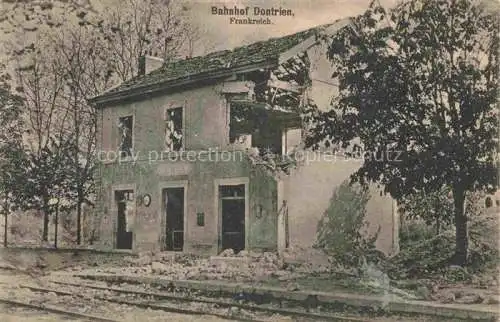 AK / Ansichtskarte  Dontrien REIMS 51 Marne Zerstoerter Bahnhof