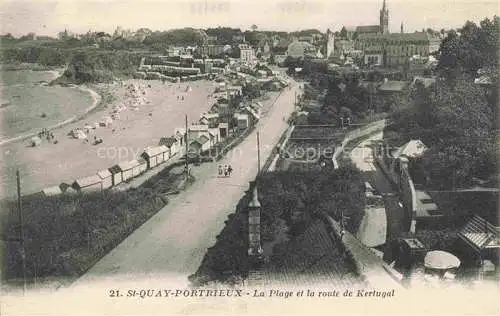 AK / Ansichtskarte  St-Quay-Portrieux Saint-Brieuc 22 Cotes-d Armor La Plage et la route de Kertugal