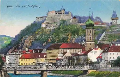 AK / Ansichtskarte  GRAZ  Steiermark AT Mur und Schlossberg