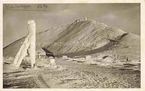 AK / Ansichtskarte  Schneekoppe Snezka CZ Winterpanorama Bergbauden