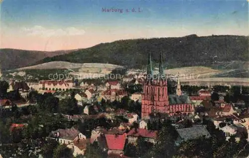 AK / Ansichtskarte  MARBURG  LAHN Stadtpanorama mit Kirche