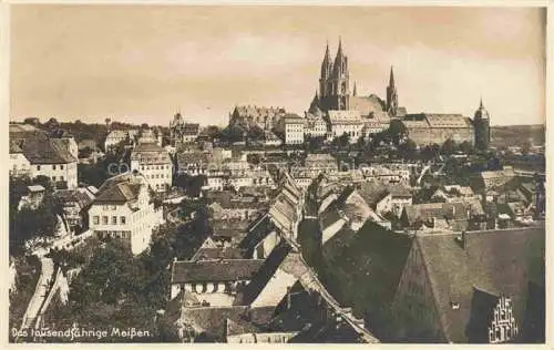 AK / Ansichtskarte  MEIssEN Elbe Sachsen Stadtpanorama mit Albrechtsburg 1000jaehrige Stadt