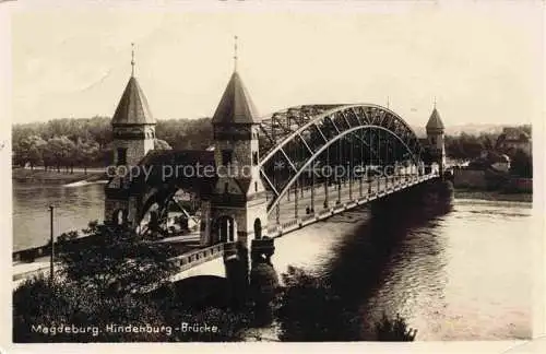 AK / Ansichtskarte  MAGDEBURG Hindenburg-Bruecke ueber die Elbe