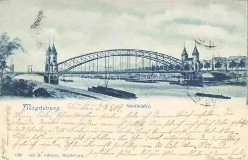 AK / Ansichtskarte  MAGDEBURG Nordbruecke ueber die Elbe